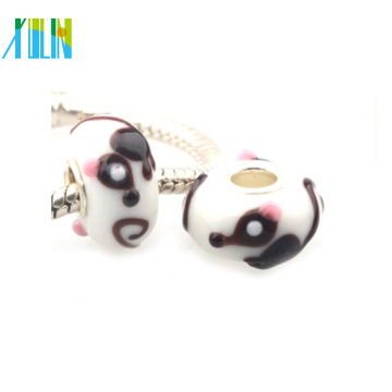 2014 cute small glass animal beads with large hole